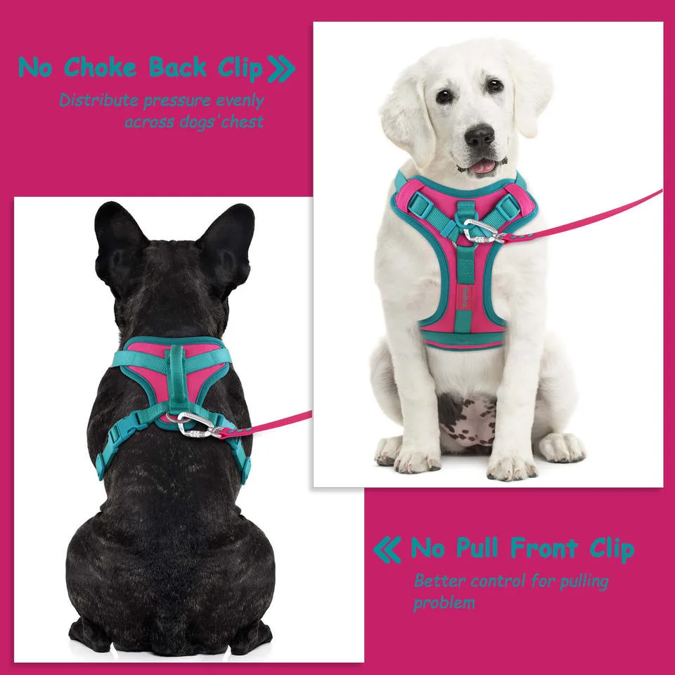 Stylish No Pull Pet Supplies Soft Neoprene Dog Harness Custom Front Clip Designer Adjustable Vest Pet Dog Harness Collar Leash